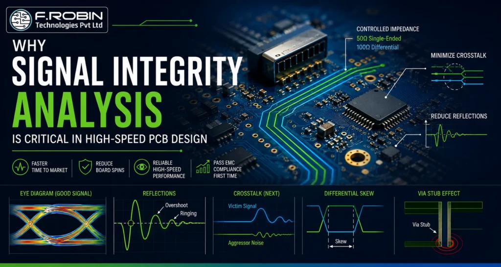 Signal integrity analysis eye diagram for high-speed PCB layout at 10 Gbps
